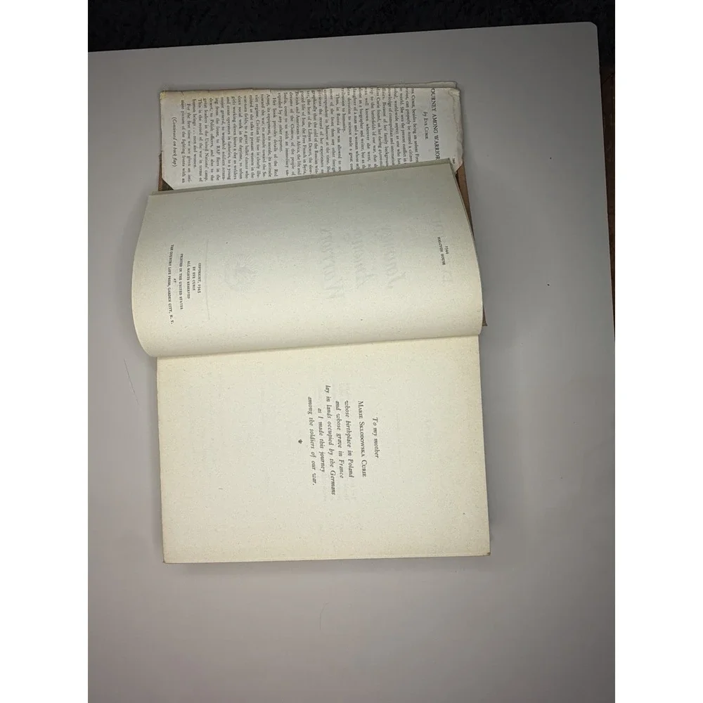 Journey Among Warriors by Eve Curie Halcyon House Hardcover with Dust Jacket